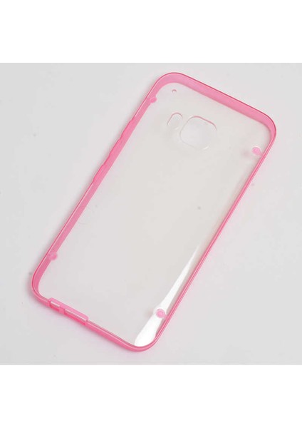 Htc One M9 Kılıf Kenarları Renkli Şeffaf Sert 4 Noktalı Kapak