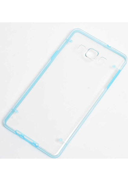 Galaxy A7 Kılıf Kenarları Renkli Şeffaf Sert 4 Noktalı Kapak