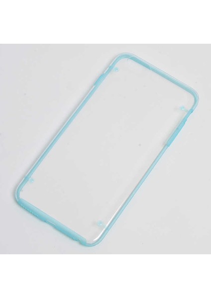 Apple iPhone 6 Plus Kılıf Kenarları Renkli Şeffaf Sert 4 Noktalı Kapak