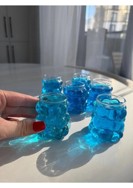 Boncuk Kahve Yanı Bardak 6'lı Mini Üzüm Bardak Boncuk Şekilli Pinterest Bardak 75ML Isıya Dayanıklı indirimleri