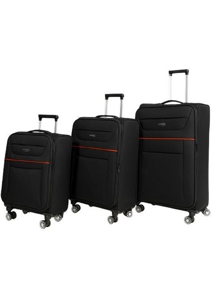 Siyah Unisex 3'lü Valiz Seti FSL0012-2025 4 Tekerlekli