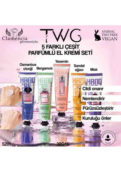 Parfümlü El Kremi Seti 30 gr*5 Farklı Koku