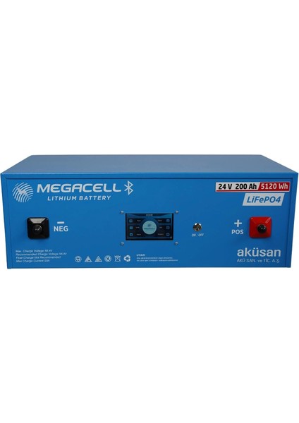 Lifepo4 25.6V 200AH Bluetooth Dokunmatik Ekran Lityum Demir Fosfat Akü