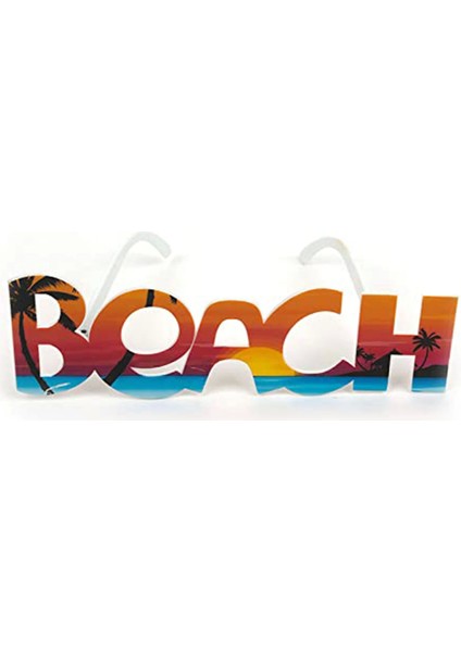 Beach Yazılı Parti Gözlüğü Yaza Merhaba Hawaii Show Gözlüğü 19 x 6 cm