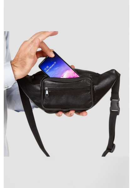%100 Hakiki Deri Freebag Bel Çantası LD198
