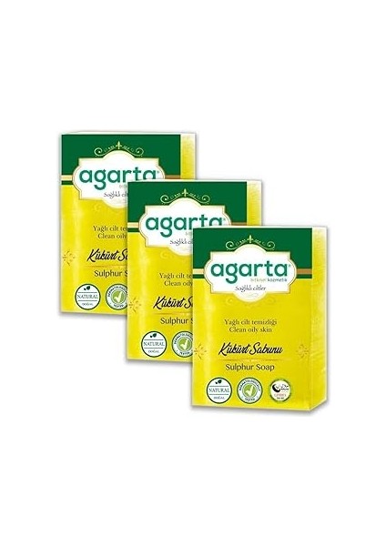 Agarta Kükürt Sabunu Doğal 150 gr 3 Adet