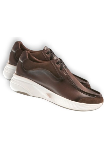 Hakiki Deri Kahve Sneakers Ayakkabı