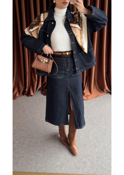 Uzun Denim Etek modelleri