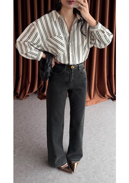 Wide Leg Antrasit Jean modelleri