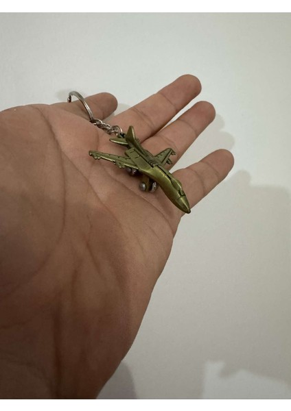 Savaş Uçağı Uçak Bronz 3 Boyutlu Tekerlekleri Dönen Pervanesi Dönen Hoster Pilot Hediye Anahtarlık