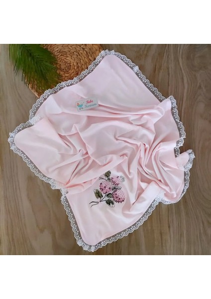 Bebekervanı Kız Bebek Ortanca Çiçek Işlemeli %100 Pamuklu 11'li Hastane Çıkışı Zıbın Takımı BBK1011