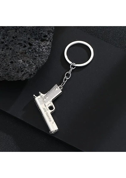 14'lü Tabanca Anahtarlık Nikel Renk