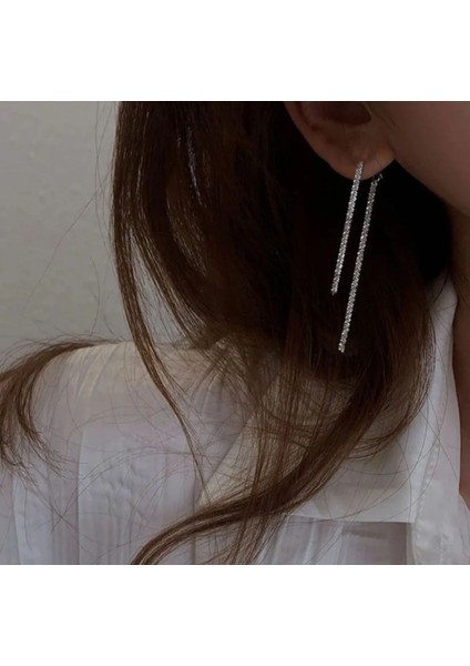 Çift Taraflı Taşlı Kristal Küpe modelleri