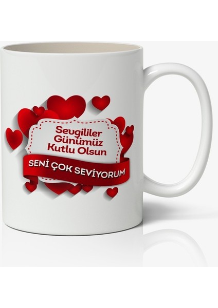 Sevgililer Günümüz Kutlu Olsun Baskılı Kupa Bardak