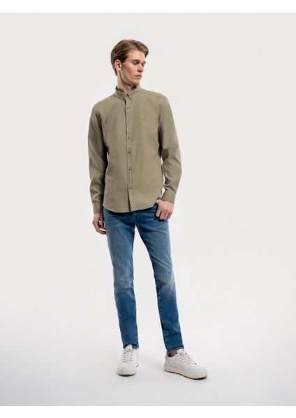 Erkek Uzun Kol Gömlek LF2030872 Lıght Khakı fiyatları