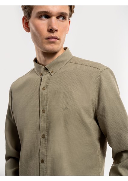 Erkek Uzun Kol Gömlek LF2030872 Lıght Khakı modelleri