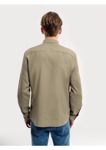 Erkek Uzun Kol Gömlek LF2030872 Lıght Khakı indirimleri