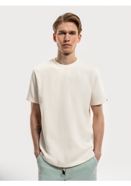 Erkek Regular Fit T-Shirt LF2034875 Ecru