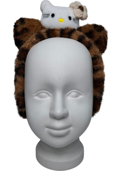Kız Çocuk Beyaz Renk Leopar Desen Hello Kitty Figürlü ve Çiçekli Saç Toka fiyatları