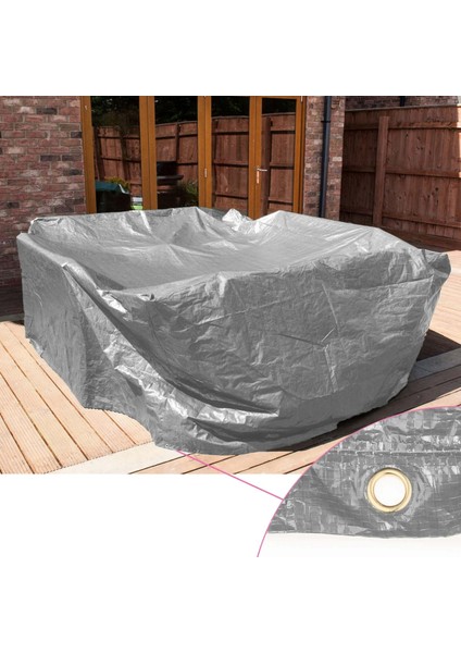 (3m x 3.5m x 1m) Gri Bahçe Mobilya Koruma Örtüsü Su Geçirmez Branda
