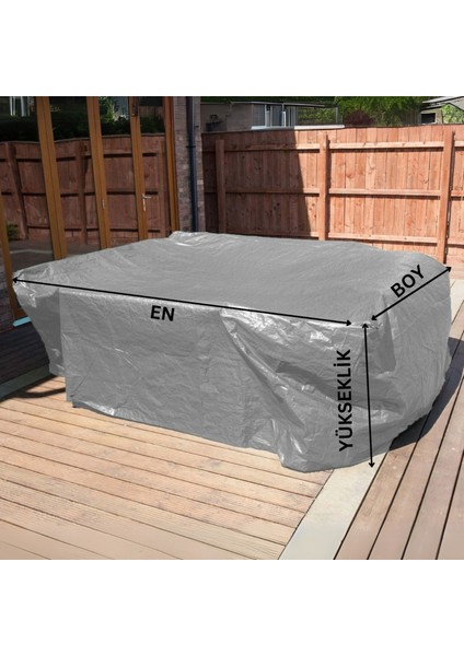 (3m x 3.5m x 1m) Gri Bahçe Mobilya Koruma Örtüsü Su Geçirmez Branda fiyatları