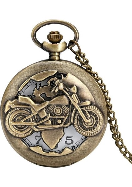 Kişiye Özel Retro Motosiklet Görünümlü Quartz Köstekli Saat fiyatları