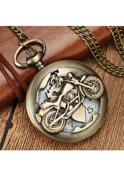 Kişiye Özel Retro Motosiklet Görünümlü Quartz Köstekli Saat modelleri