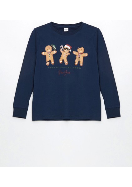 Lcw Kids Lacivert Bisiklet Yaka Yılbaşı Temalı Erkek Çocuk Pijama Takımı fiyatları