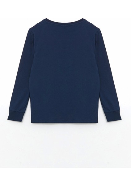 Lcw Kids Lacivert Bisiklet Yaka Yılbaşı Temalı Erkek Çocuk Pijama Takımı modelleri