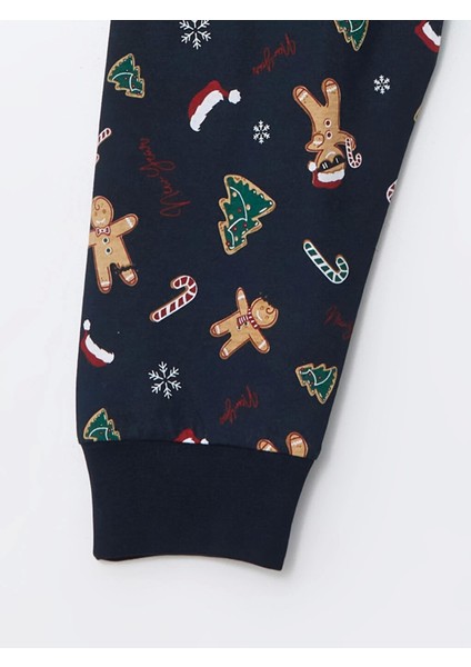 Lcw Kids Lacivert Bisiklet Yaka Yılbaşı Temalı Erkek Çocuk Pijama Takımı indirimleri