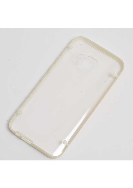 Htc One M9 Kılıf Kenarları Renkli Şeffaf Sert 4 Noktalı Kapak
