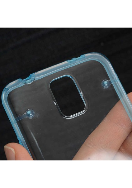 Htc One M9 Kılıf Kenarları Renkli Şeffaf Sert 4 Noktalı Kapak