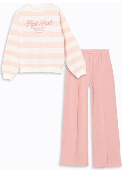 Lcw Kids Pembe Bisiklet Yaka Kız Çocuk Kalın Eşofman Takım