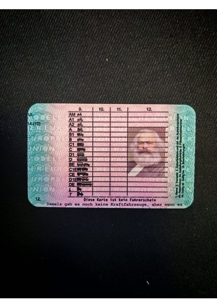 Karl Marx Parodi Ehliyet/kimlik Kartı fiyatları