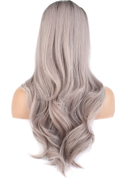 Doğal Dalgalı Perçemli Fiber Sentetik Uzun Boy Peruk / Koyu Kumral / Açık Rus Kumralı Ombre ve Röfleli fırsatları