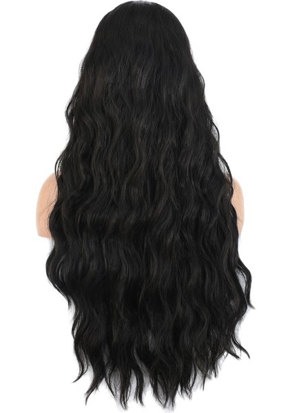 Uzun Su Dalgası Fiber Sentetik Peruk / Koyu Kahve fırsatları