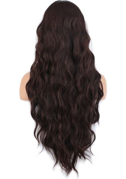 Uzun Su Dalgası Fiber Sentetik Peruk / Kızıl Kahve fırsatları