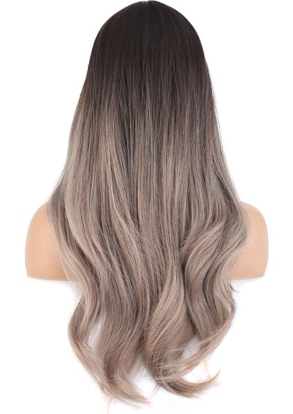 Doğal Dalgalı Perçemli Fiber Sentetik Uzun Boy Peruk / Koyu Kumral / Rus Kumralı Ombre ve Röfleli fırsatları