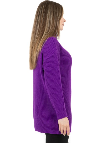 Selanik Örgülü Tunik Mor modelleri