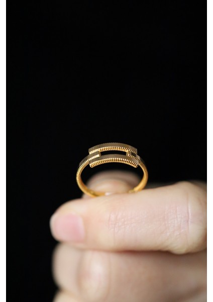 14 Ayar Altın Ajda Desenli İkili Kaburga Yüzük fırsatları