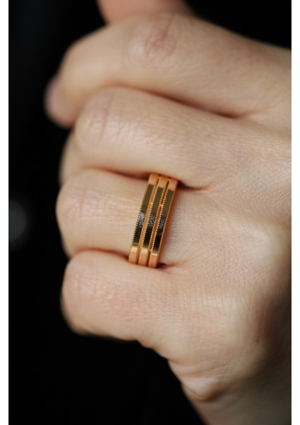 14 Ayar Altın 3 Sıra Ajda Yüzük modelleri