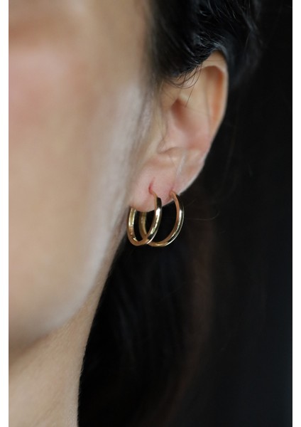 14 Ayar Altın Bombeli Halka Küpe fiyatları