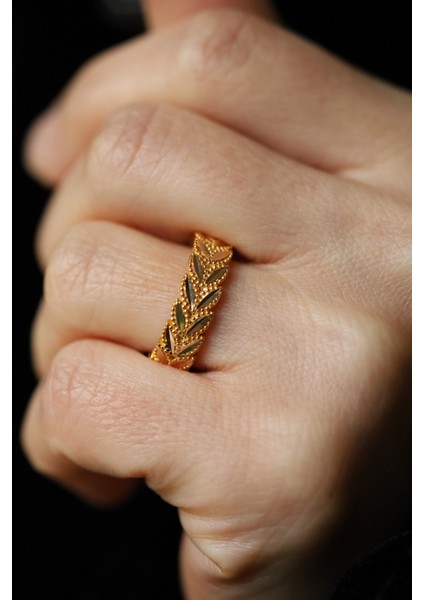 14 Ayar Altın Başak Modelli Yüzük modelleri