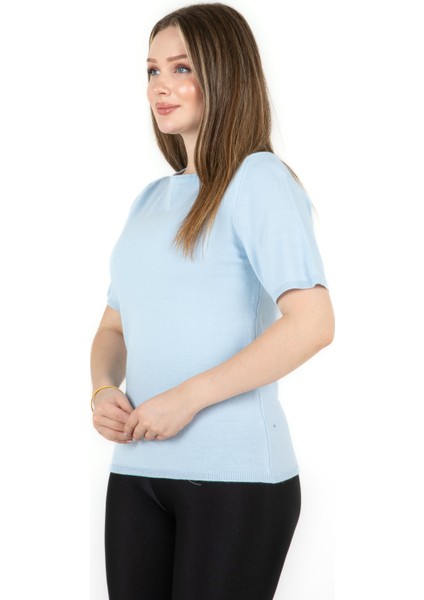 Kısa Kollu Kazak Mavi modelleri