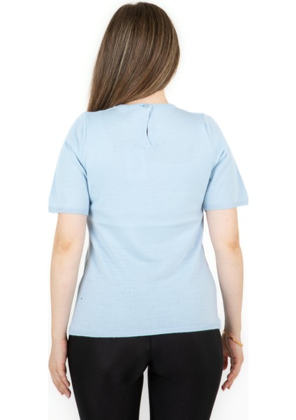 Kısa Kollu Kazak Mavi indirimleri