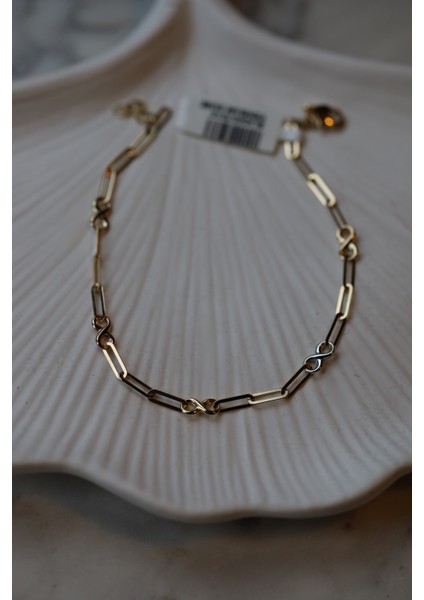 14 Ayar Altın Sonsuzluk Detaylı Ataç Bileklik indirimleri