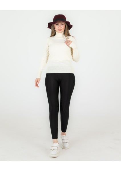 Balıkçı Yaka Basic Kazak Ekru