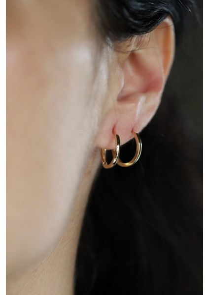 14 Ayar Altın Halka Küpe