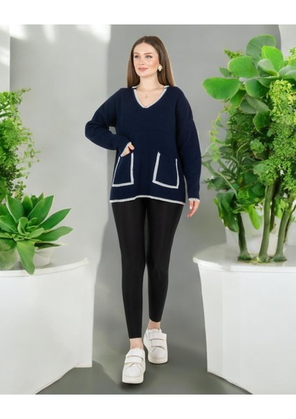 V Yaka Cepli Kazak Lacivert