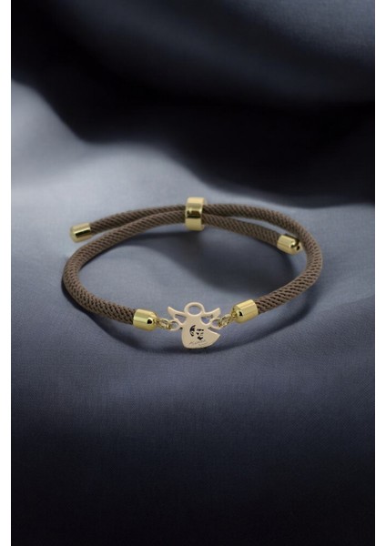 14 Ayar Plakalı Altın Mevlana Figürlü Semboller Desenli Bileklik